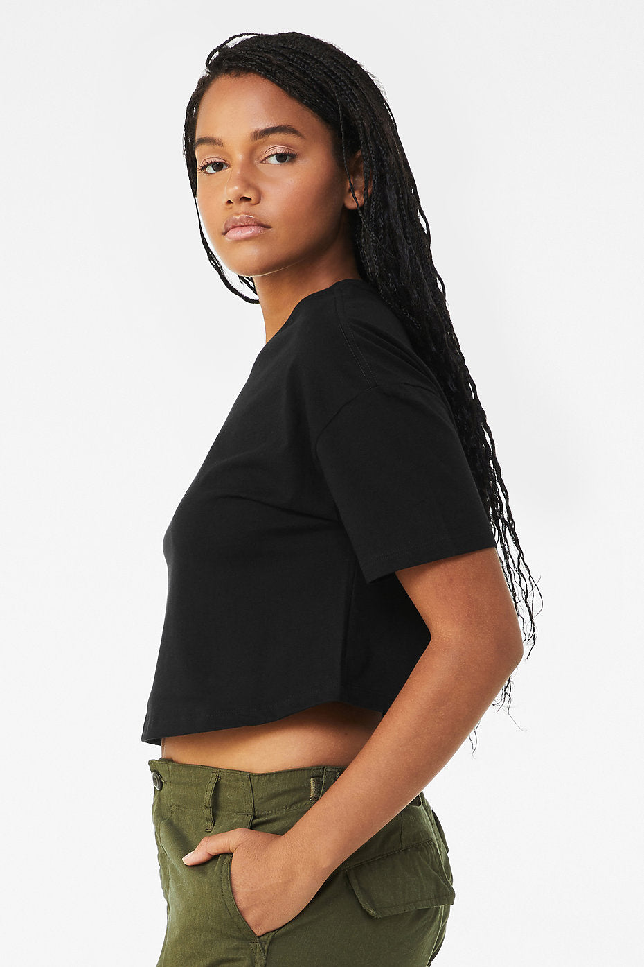 Damen Jersey Crop Shirt aus Baumwolle viele Farben bestellen