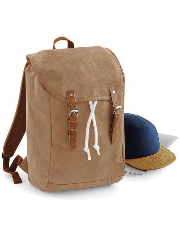 Rucksack mit Laptopfach aus Canvas Vintage Rucksack