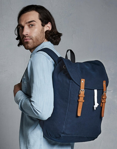 Rucksack mit Laptopfach aus Canvas Vintage Rucksack