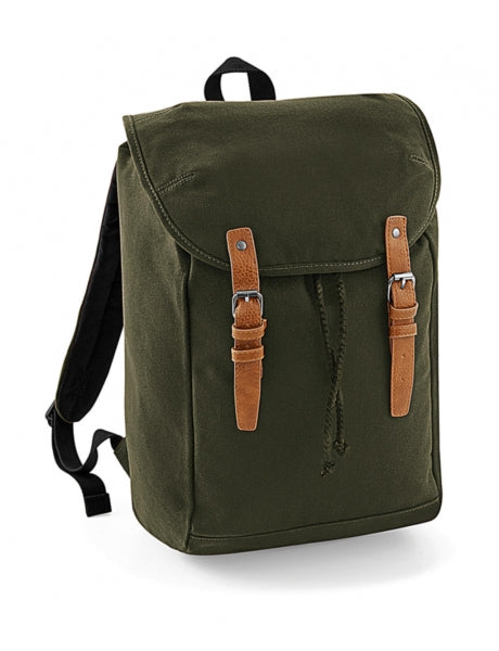 Rucksack mit Laptopfach aus Canvas Vintage Rucksack