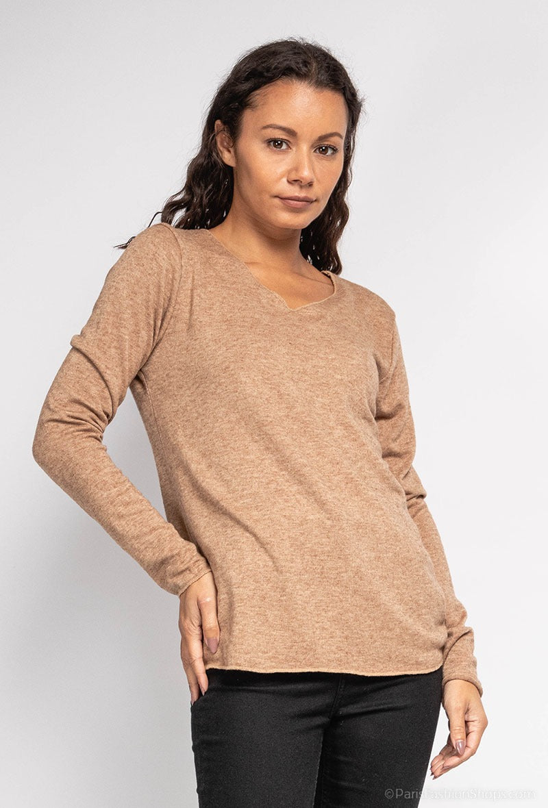 Basic-Pullover mit V-Ausschnitt